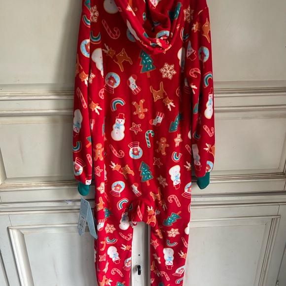 Cat & Jack Christmas Holiday pajamas one piece gingerbread tree reindeer S 6/6x - Picture 4 of 5